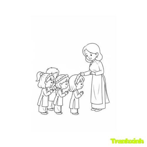 tranh tô màu áo dài việt nam 37