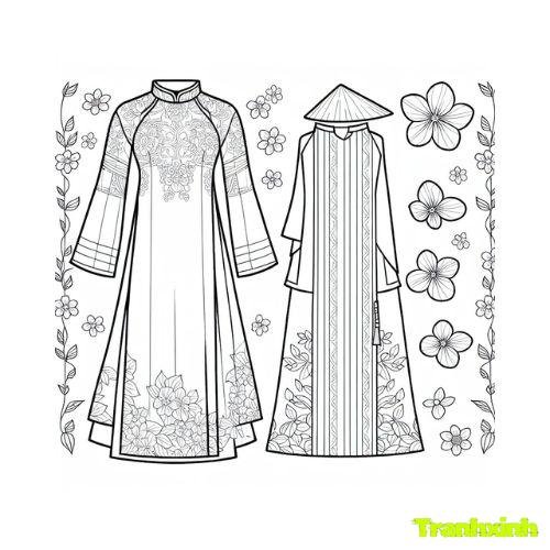 tranh tô màu áo dài việt nam 38