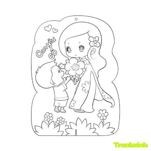 tranh tô màu áo dài việt nam 39