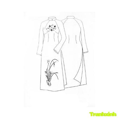 tranh tô màu áo dài việt nam 6