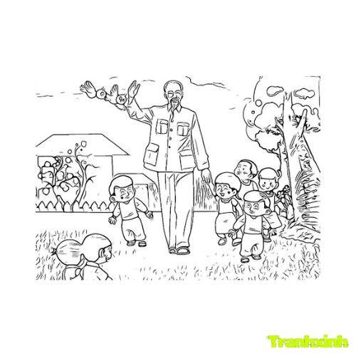 tranh tô màu bác hồ 14