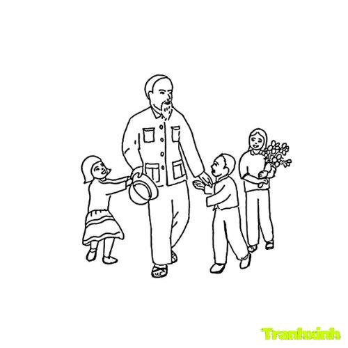 tranh tô màu bác hồ 15