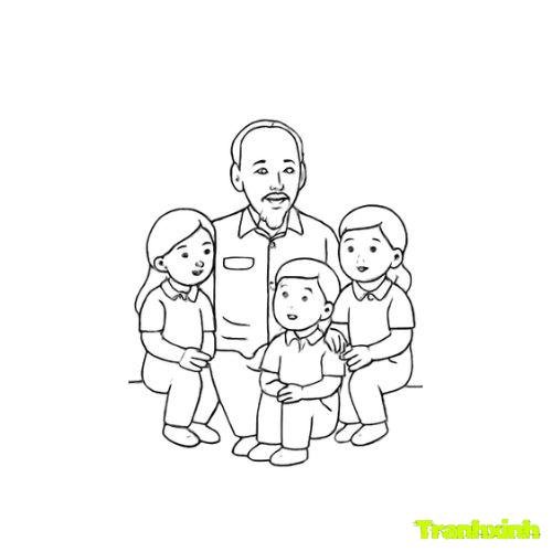 tranh tô màu bác hồ 28