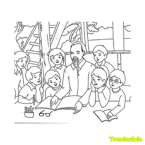 tranh tô màu bác hồ 5