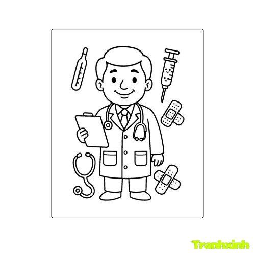 tranh tô màu bác sĩ 10