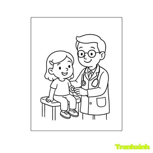 tranh tô màu bác sĩ 11