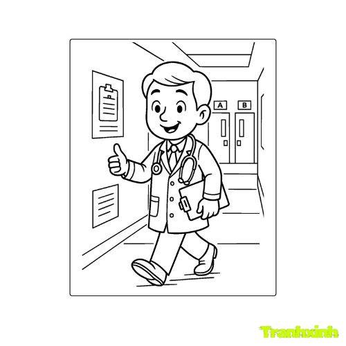tranh tô màu bác sĩ 15