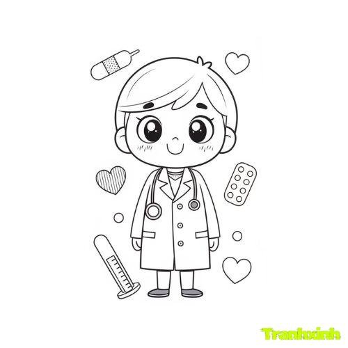 tranh tô màu bác sĩ 17