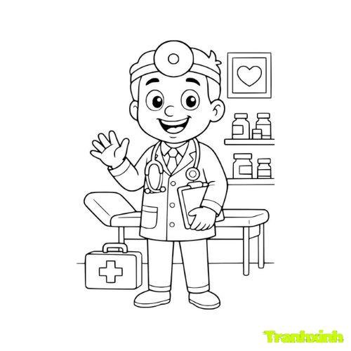 tranh tô màu bác sĩ 18