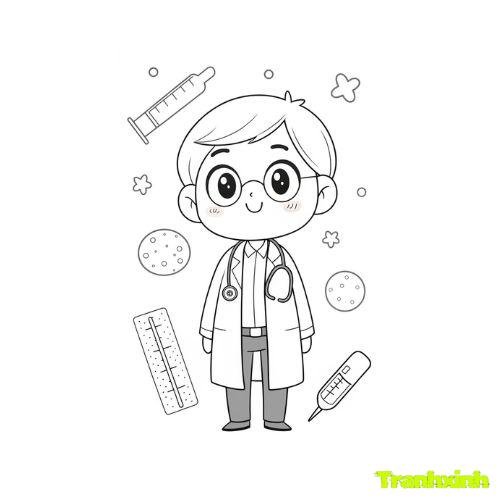 tranh tô màu bác sĩ 2