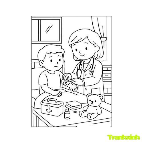 tranh tô màu bác sĩ 24