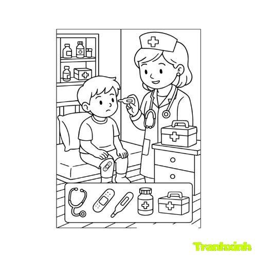 tranh tô màu bác sĩ 25