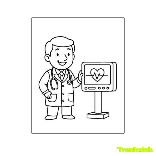 tranh tô màu bác sĩ 5