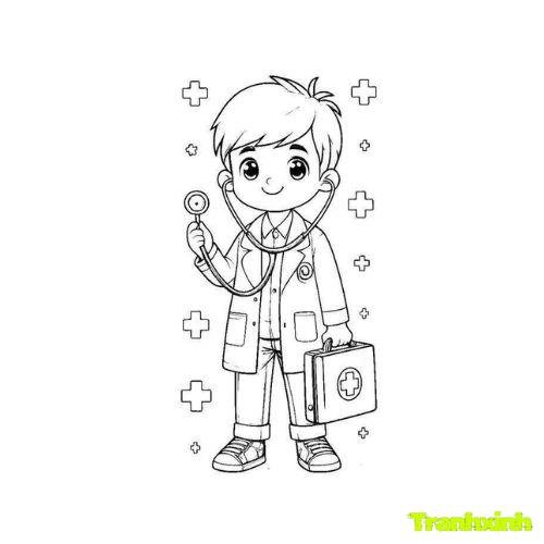 tranh tô màu bác sĩ 8