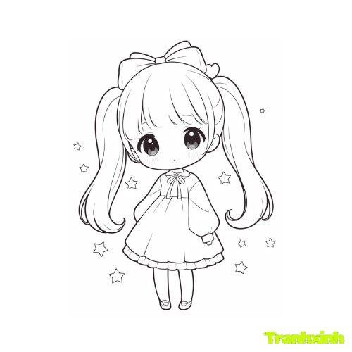 tranh tô màu bạn gái 11