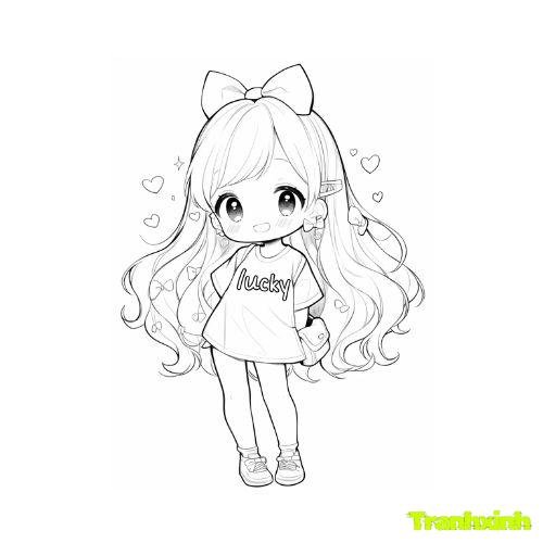 tranh tô màu bạn gái 17