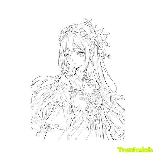 tranh tô màu bạn gái 18