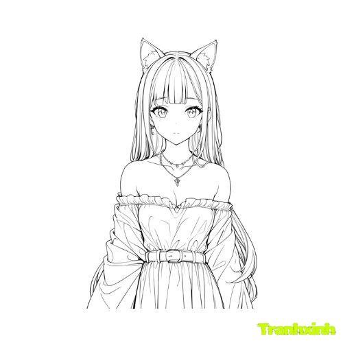 tranh tô màu bạn gái 19