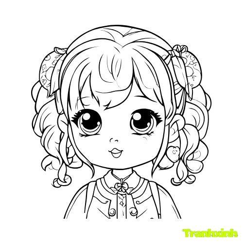 tranh tô màu bạn gái 2
