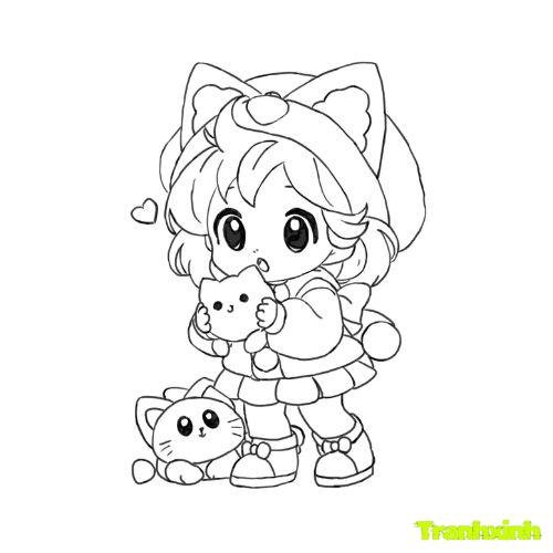 tranh tô màu bạn gái 21