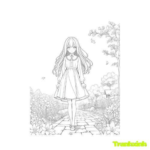 tranh tô màu bạn gái 22