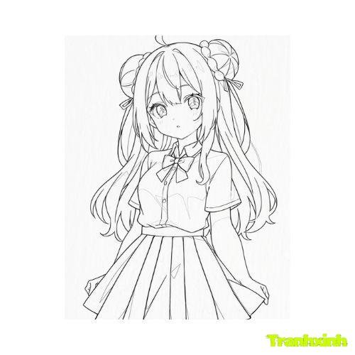 tranh tô màu bạn gái 25