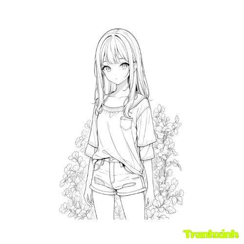 tranh tô màu bạn gái 26