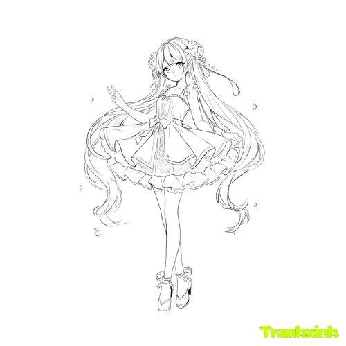 tranh tô màu bạn gái 28