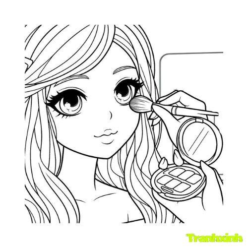 tranh tô màu bạn gái 30