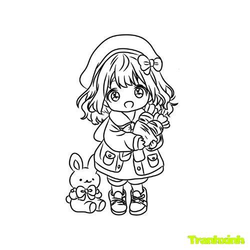 tranh tô màu bạn gái 32