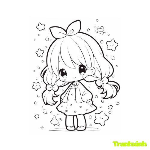 tranh tô màu bạn gái 8