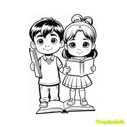 tranh tô màu bạn trai bạn gái 22