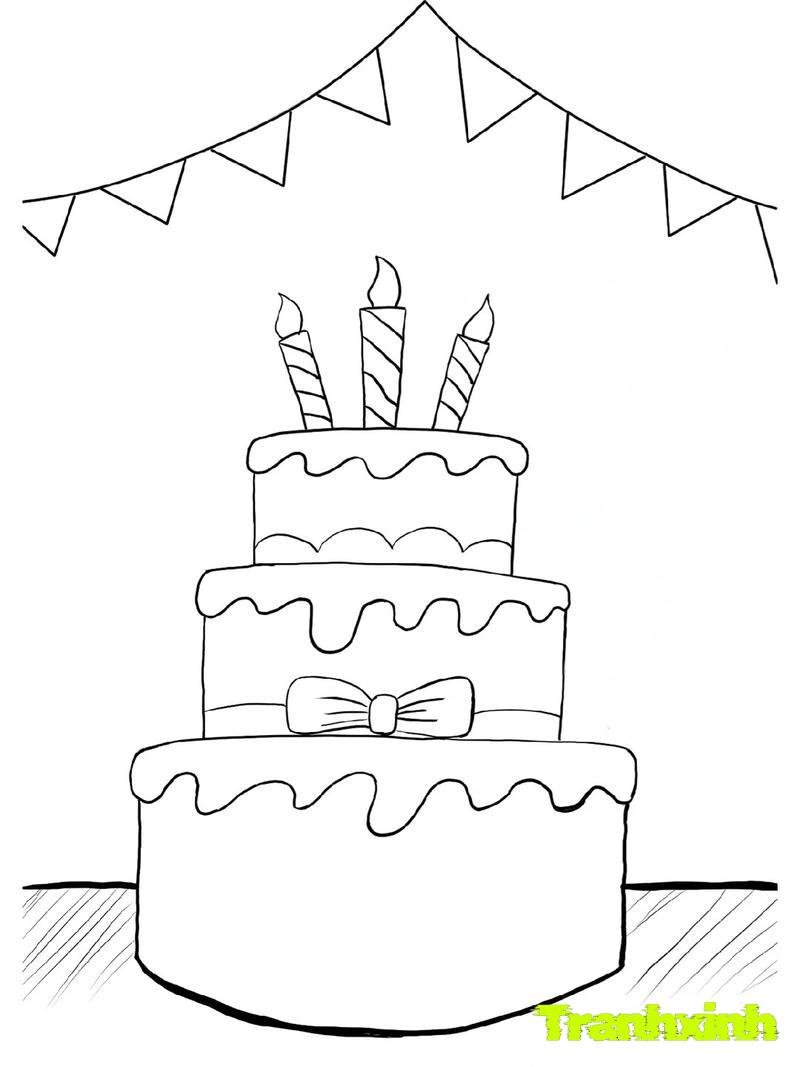 tranh tô màu bánh sinh nhật 1