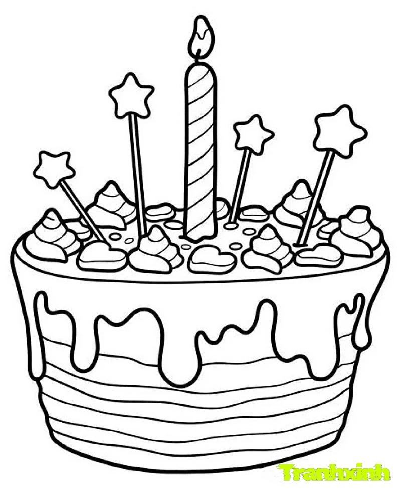 tranh tô màu bánh sinh nhật 11