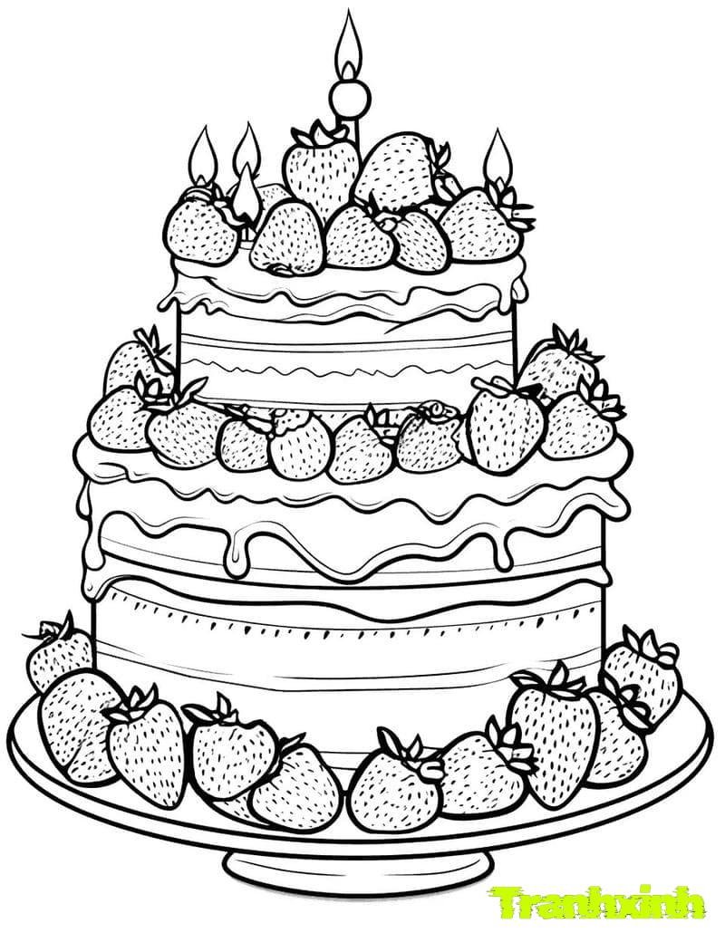 tranh tô màu bánh sinh nhật 13
