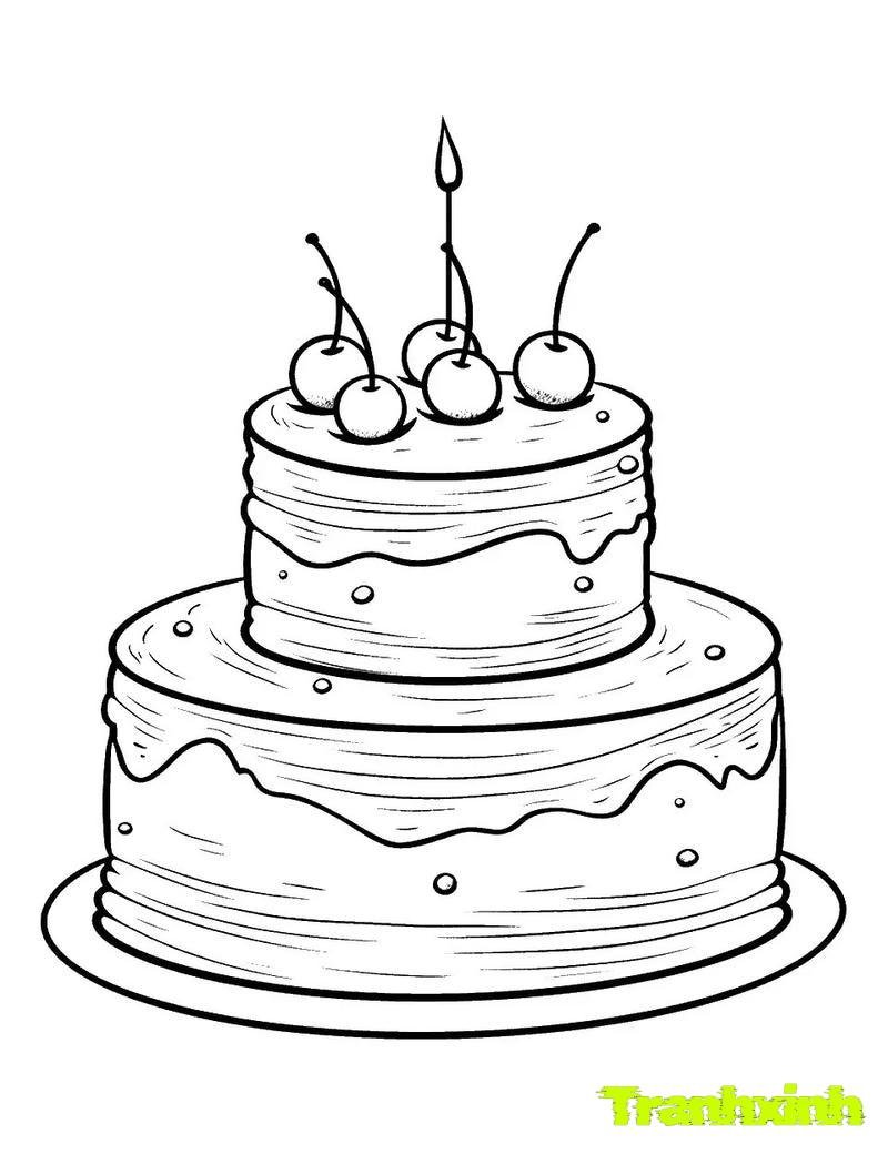 tranh tô màu bánh sinh nhật 14