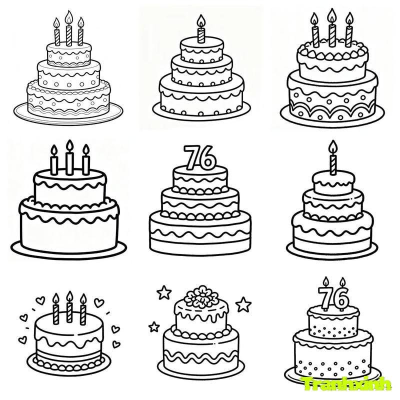tranh tô màu bánh sinh nhật 17