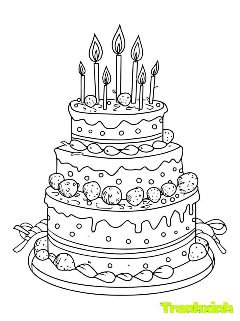 tranh tô màu bánh sinh nhật 19