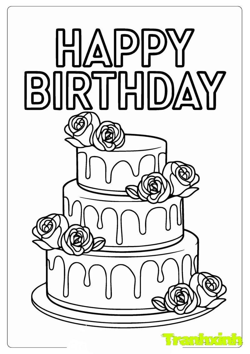 tranh tô màu bánh sinh nhật 21