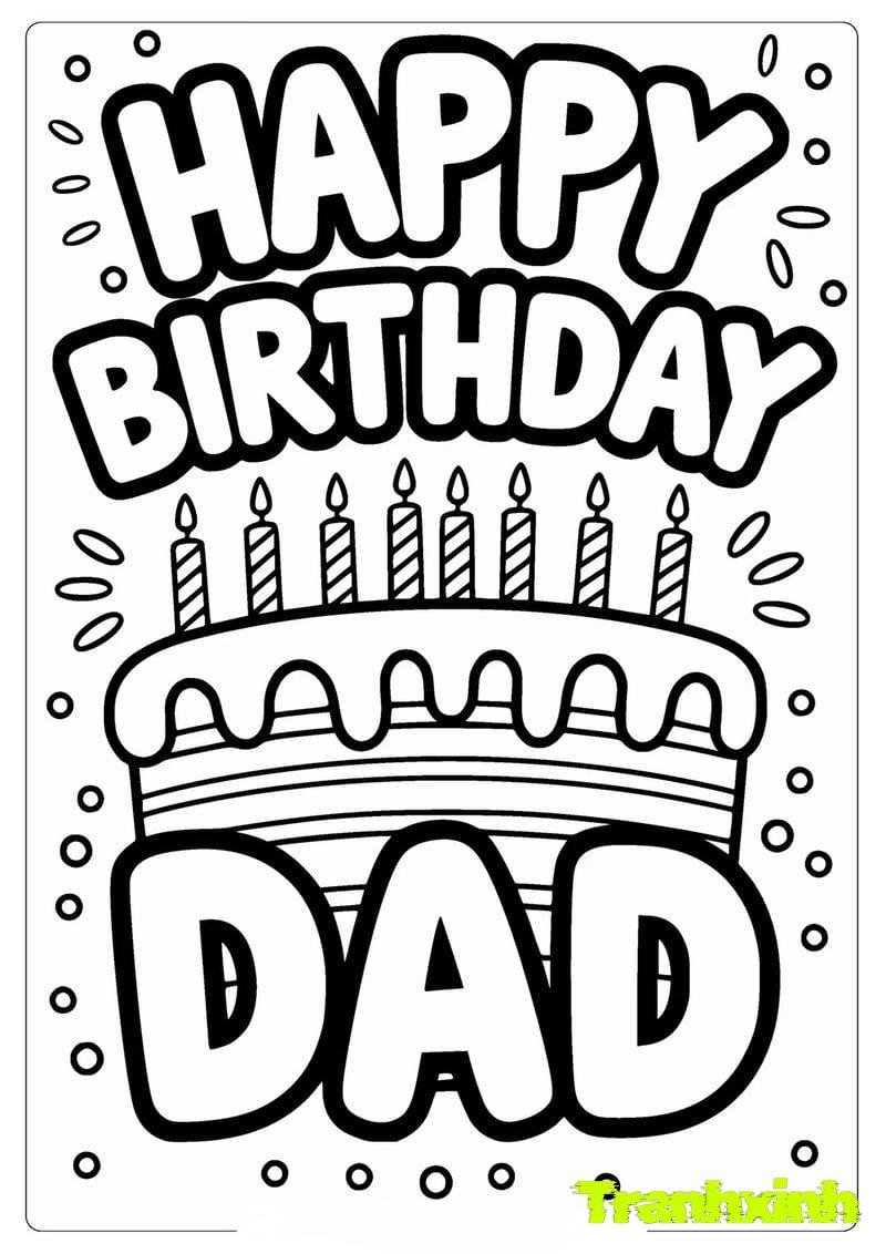 tranh tô màu bánh sinh nhật 22