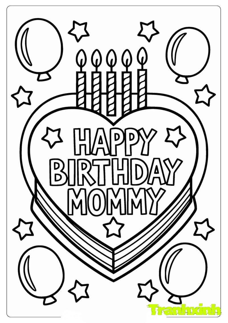 tranh tô màu bánh sinh nhật 23