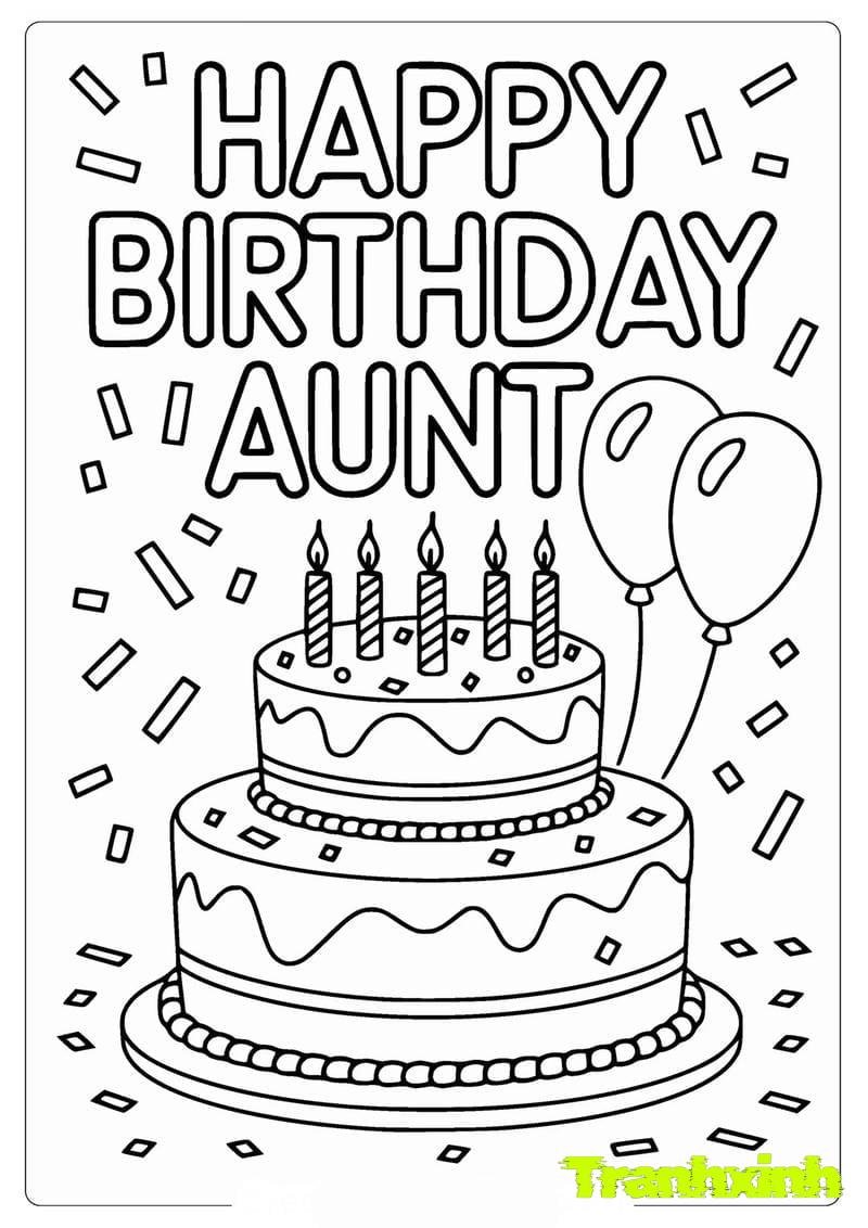 tranh tô màu bánh sinh nhật 24