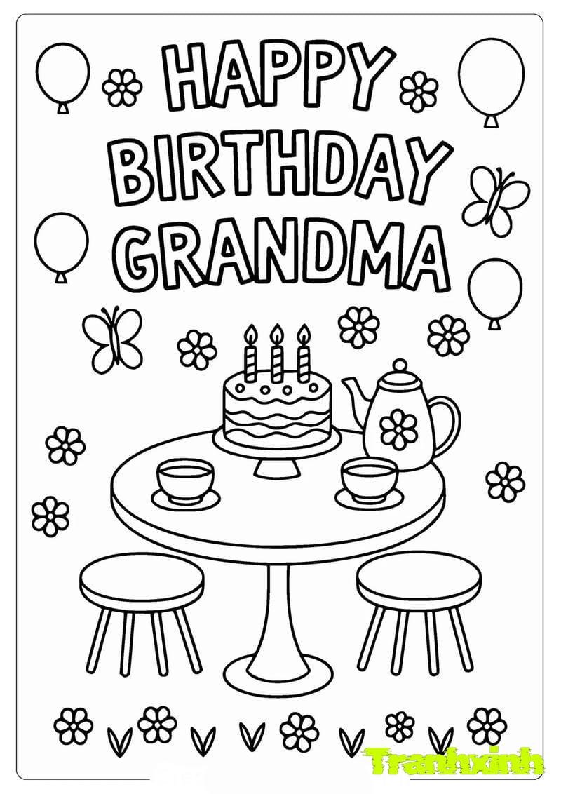 tranh tô màu bánh sinh nhật 26