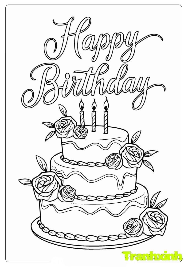 tranh tô màu bánh sinh nhật 27