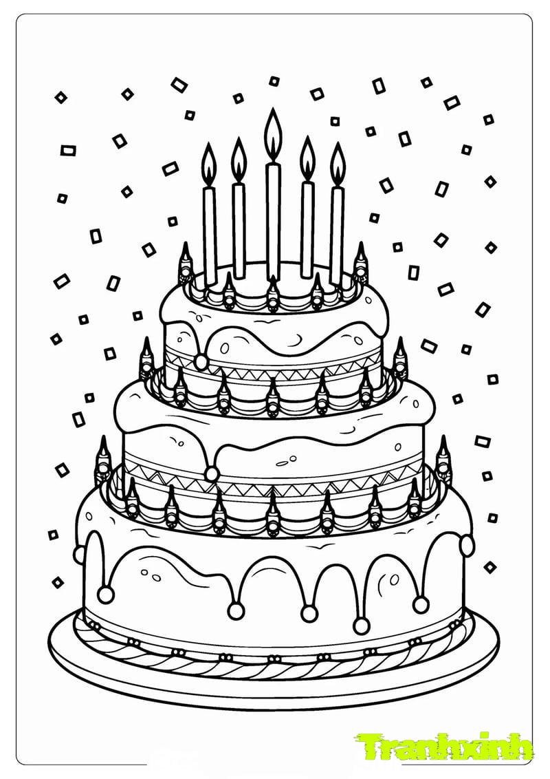 tranh tô màu bánh sinh nhật 28