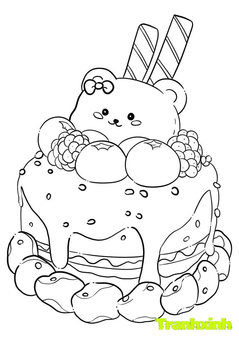 tranh tô màu bánh sinh nhật 30