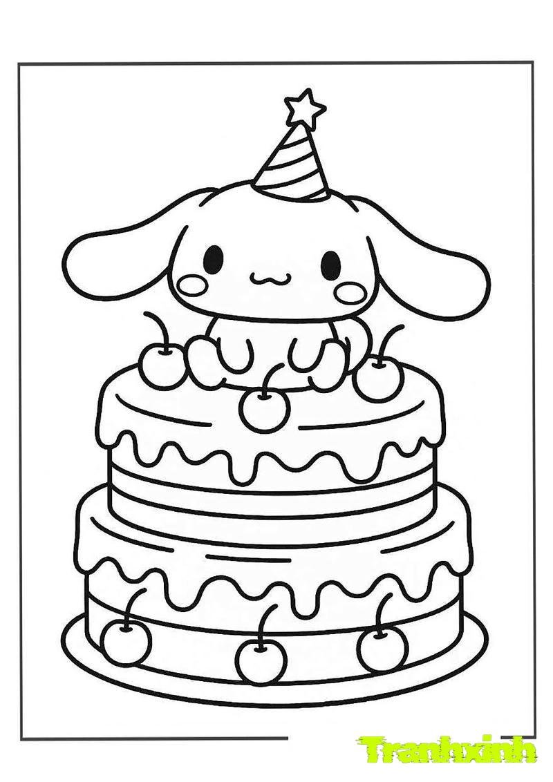tranh tô màu bánh sinh nhật 35