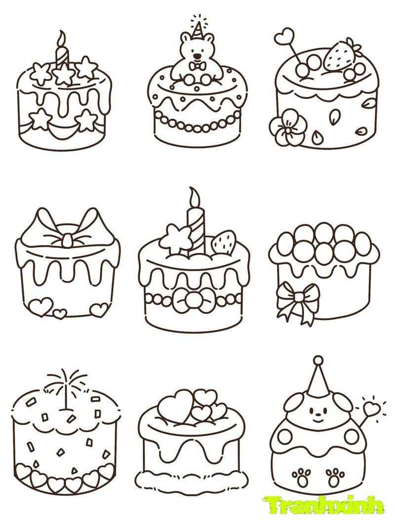 tranh tô màu bánh sinh nhật 36
