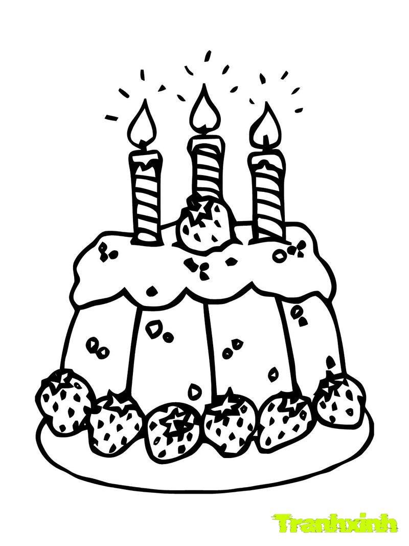 tranh tô màu bánh sinh nhật 5
