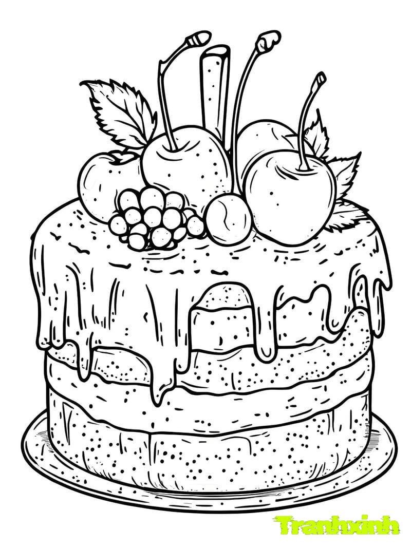 tranh tô màu bánh sinh nhật 6